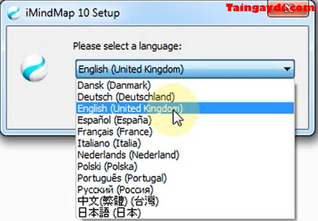 chọn ngôn ngữ phần mềm iMindMap 10