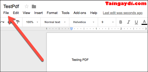 Cách chuyển file pdf qua word - nhấn vào file