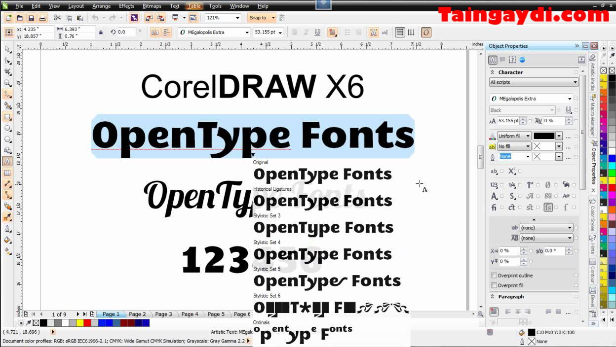 Chèn font chữ mới mẻ trong công cụ OpenType